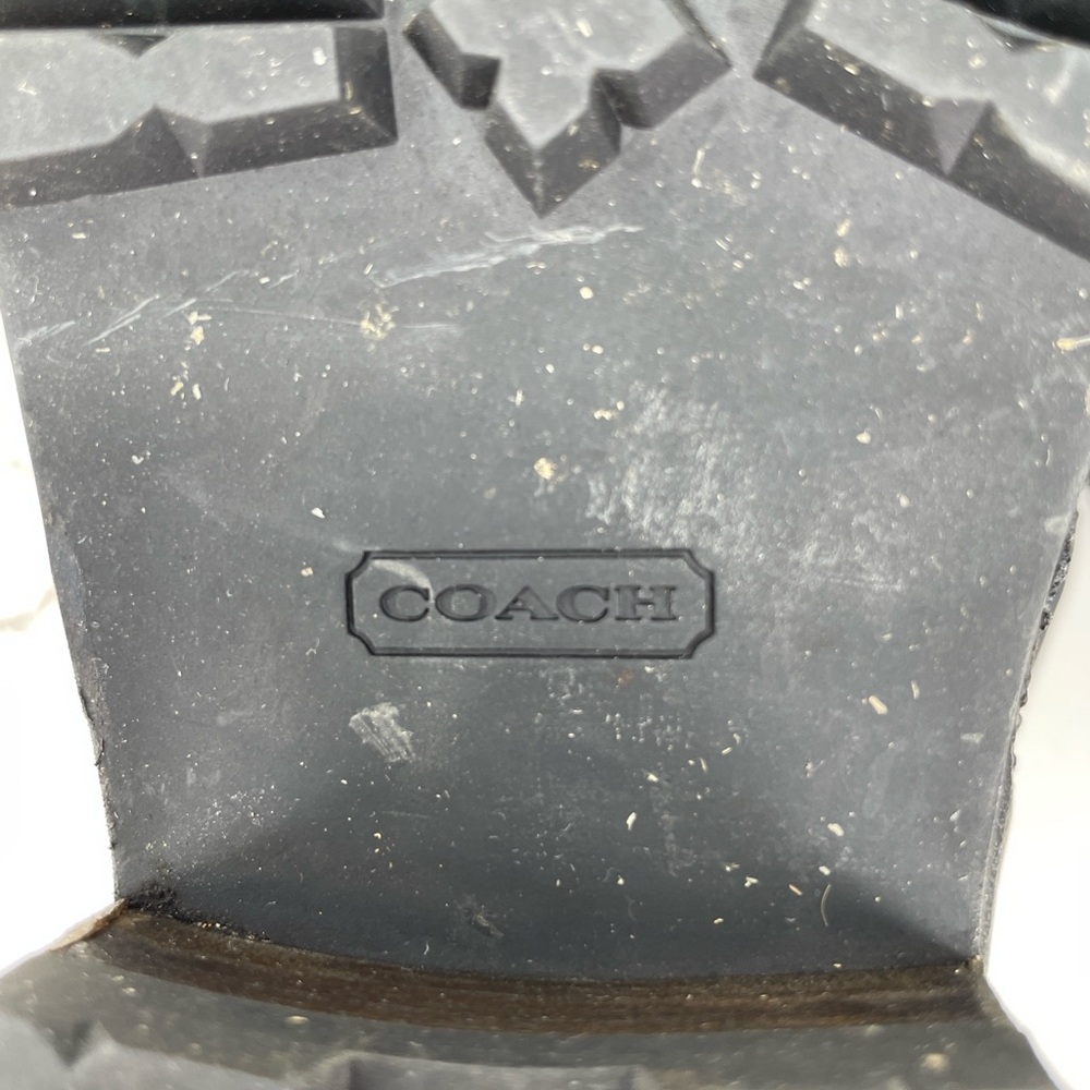 Coach Women's Black Boots Betsie Mid Calf Leather Nylon Lug Sole Size 6.5 - Picture 10 of 11